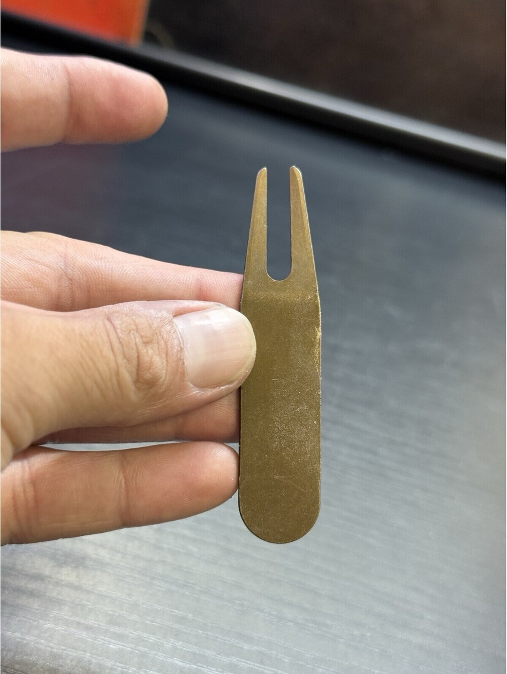 The Golf & Racquet Country Club Brass Tone Divot Repair Tool 3”